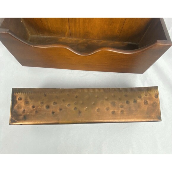 Vtg Sunburst Wood Wall Hanging Collecter's Spoon Rack 12 Spoons w/Storage Tray - Picture 9 of 10